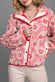 Floral Sherpa Jacket: Red