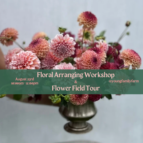 Flower Arranging Workshop + Flower Field Tour | Young Family Farm 8/23