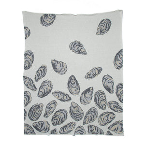 Oyster Cotton Sustainable Knit Throw Blanket