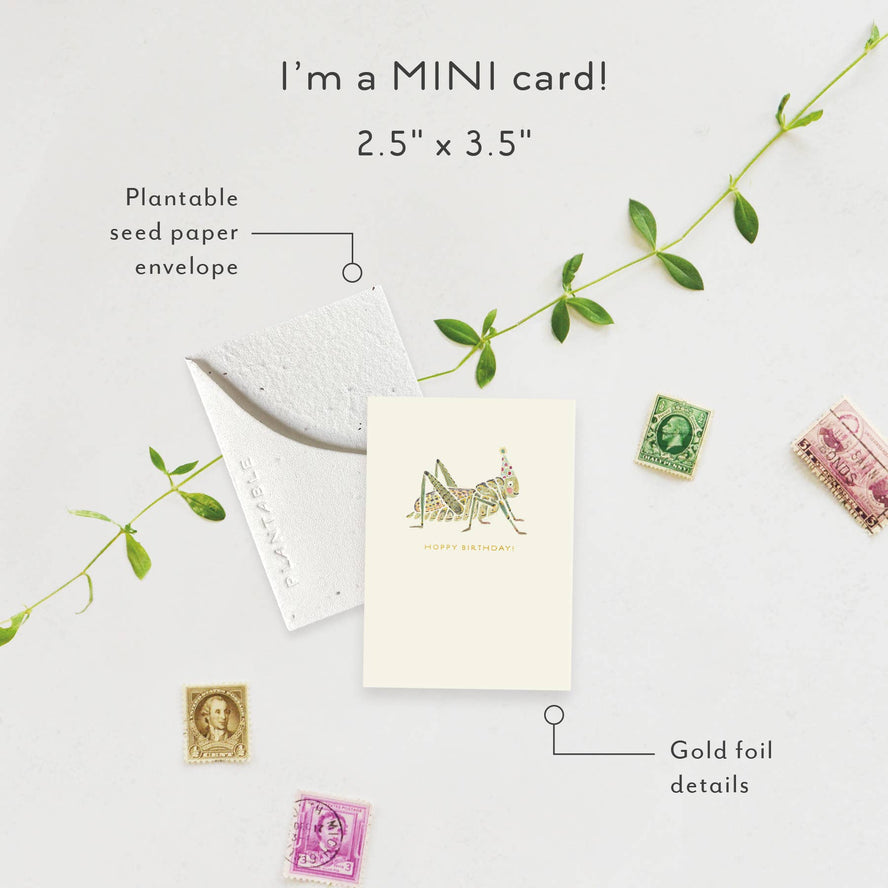 Hoppy Birthday Grasshopper Mini Card