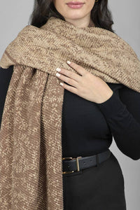 Floral Crinkle Reversible Scarf: Coffee