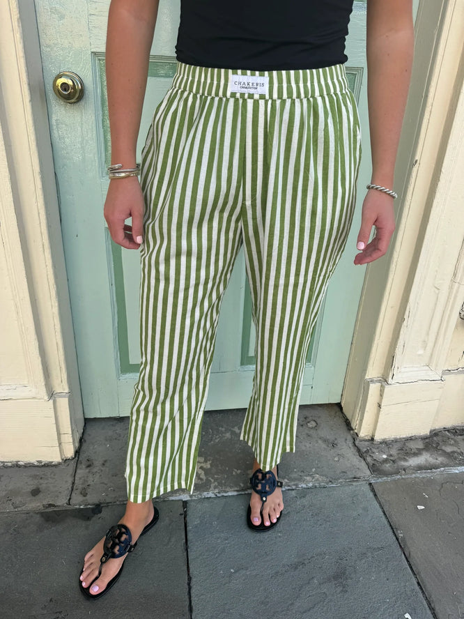 Green Striped Pants