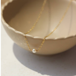 Mini Pearl Necklace in 14k Gold Fill / 16