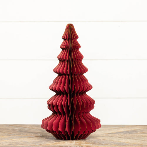 Burgundy Paper Tree with Gold Trim