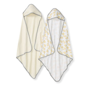 Little Ducks Organic Cotton Hooded Towels 2 Pack: / One Size
