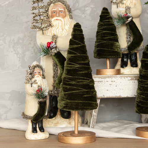 Forest Green Velvet Tree - 12"