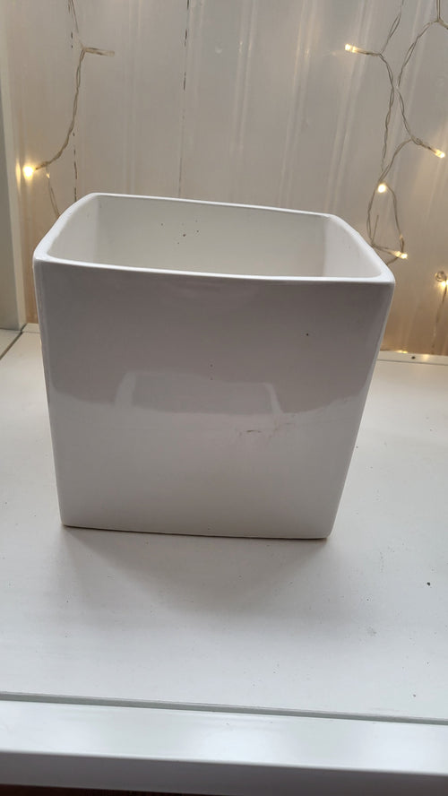 Square White Vase