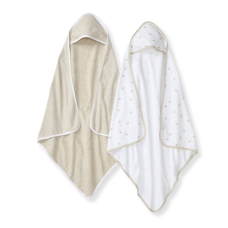 Organic Knit Hooded Towels: Oatmeal / Set of 2 / One Size