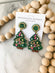 Green Christmas Tree Beaded Earrings
