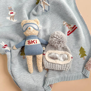 Winter Ski Baby Blanket - Cotton