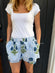 Royal Blue and White Striped Milos Shorts