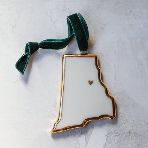 Handmade Porcelain RI State Ornament
