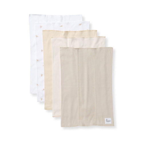 Burp Cloths: Oat / Set of 5 / One Size