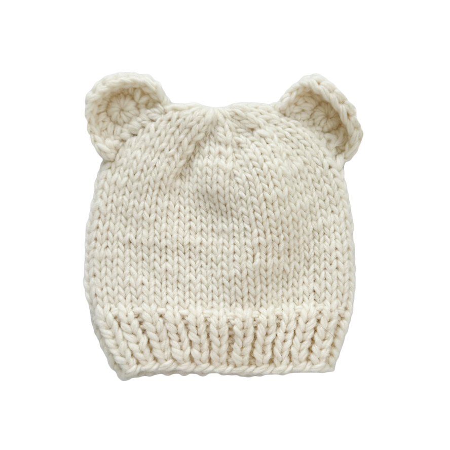 Child White Bear Hat / 6-24M