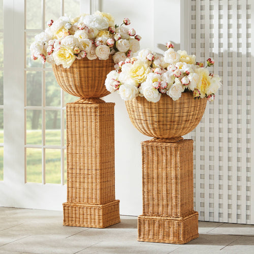 Charleston Rattan Pedestal Short | TO ORDER