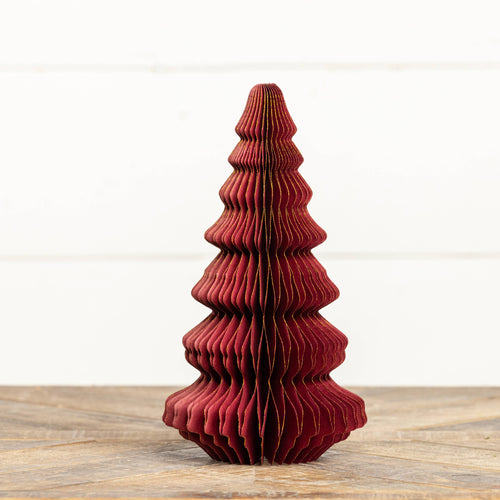 Burgundy Paper Tree with Gold Trim - 9.75