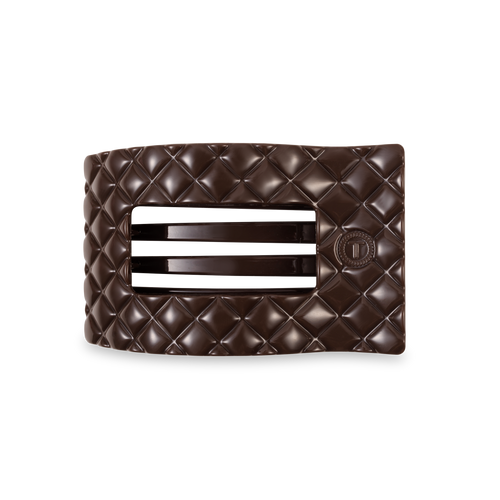 Flat Rectangle Hair Clip | Medium | Truly Taupe Quilted