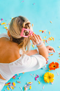 Square Flat Hair Clip | Medium | Calming Coral