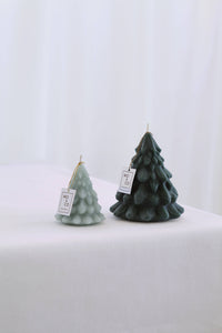 Mo&Co Sculpted Beeswax Tree Candle Small Eucalyptus Green