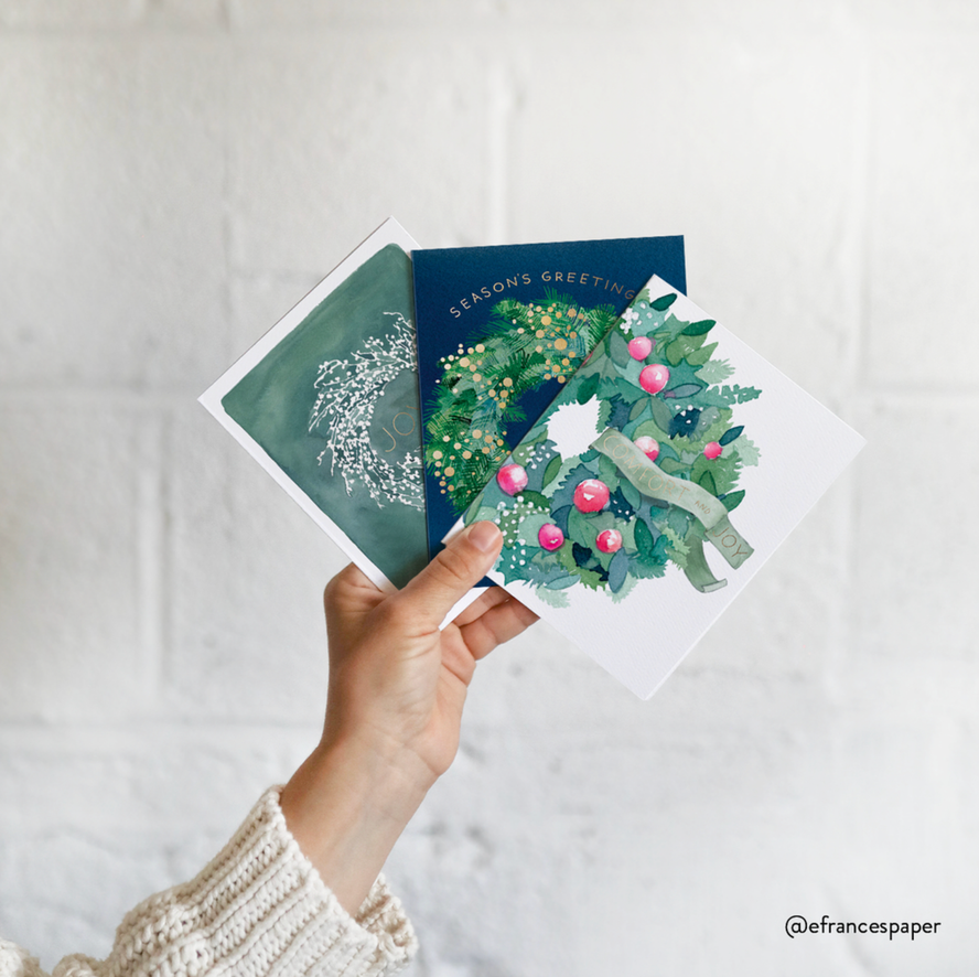 Comfort and Joy Wreath Christmas Card Boxed Set