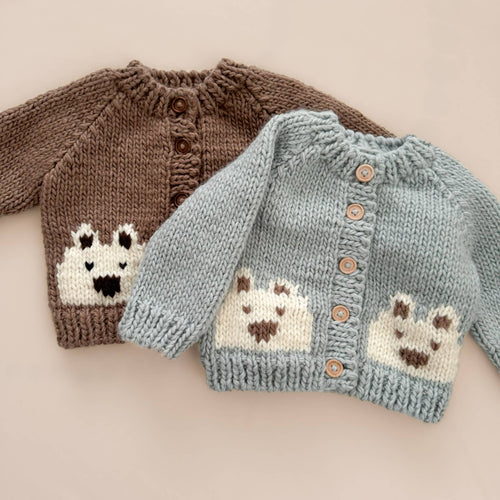 Tan Bear Cardigan / 2-3Y