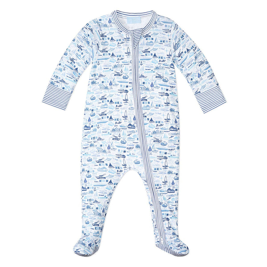 Zip Baby Onesie: Boats / 3-6M