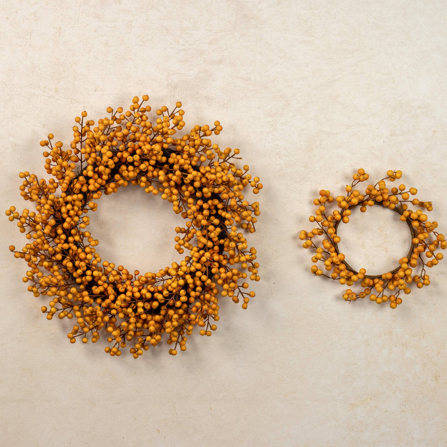Yellow Berry Wreath 22"