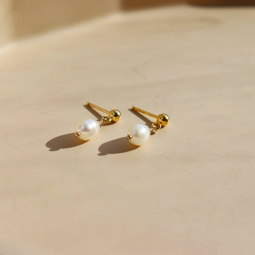 Pearla Stud Earrings in 14k Gold Fill or Sterling Silver : 14k Gold Fill