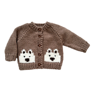 Tan Bear Cardigan / 12-24M