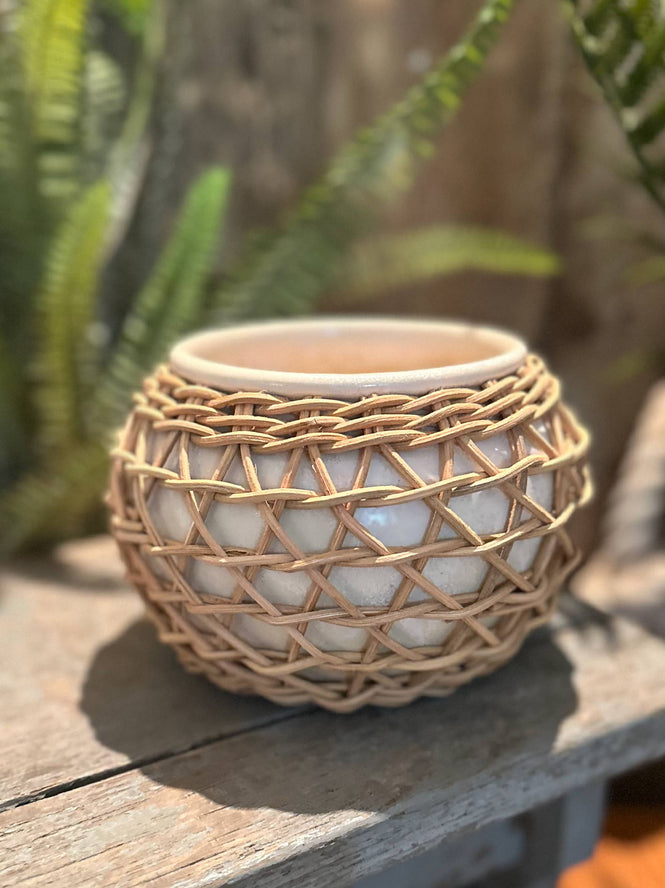 Rattan Planter White