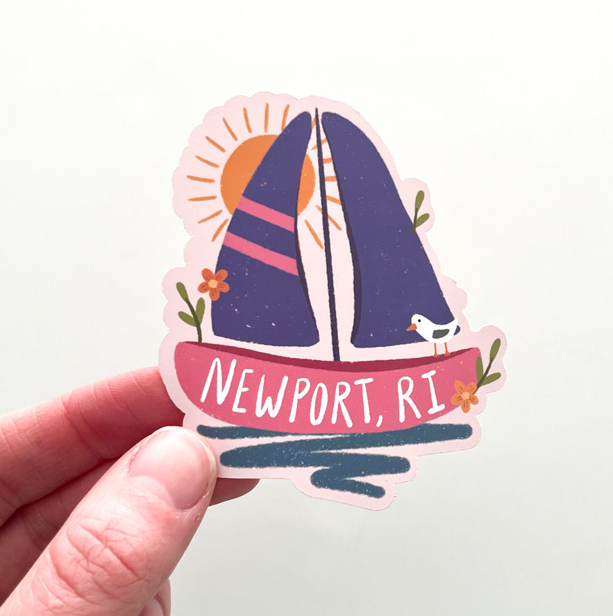 Newport Rhode Island Sailboat Sticker