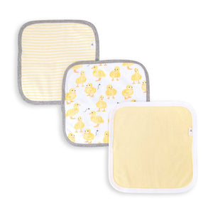 Little Ducks Organic Cotton Washcloths 3 Pack: / One Size