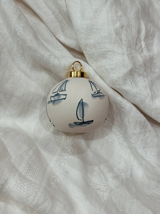 Hand Painted Sailboat Christmas Ornaments