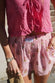 Peach Striped Bouquet Shorts