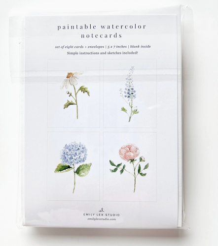 Garden Flowers Paintable Notecards