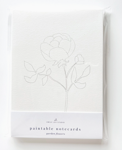 Garden Flowers Paintable Notecards