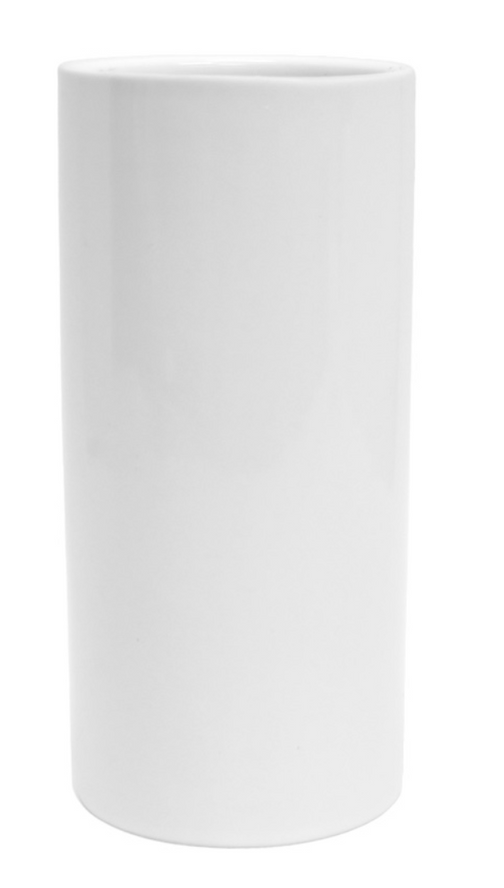 White Cylinder Ceramic Vase