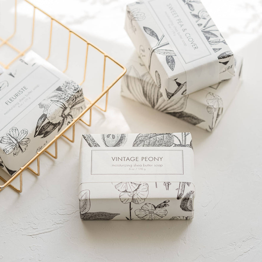 Vintage Peony Shea Butter Bar Soap