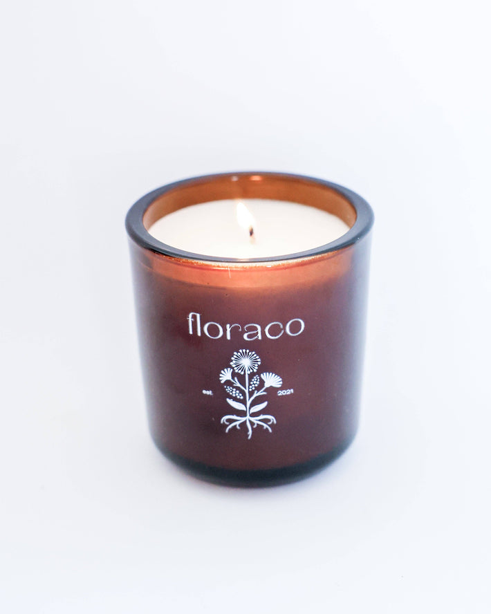 Floraco Magnolia Mint Amber Glass Candle