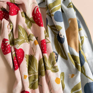 Blanket Strawberry Bunny Baby Blanket - Organic Cotton