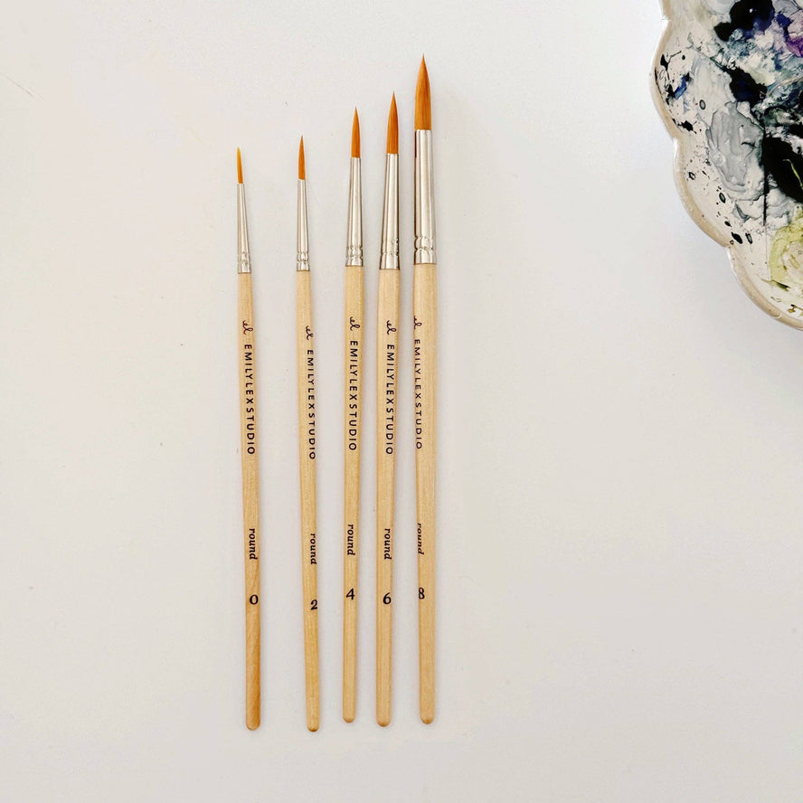 Watercolor Paintbrush Set (tan set)