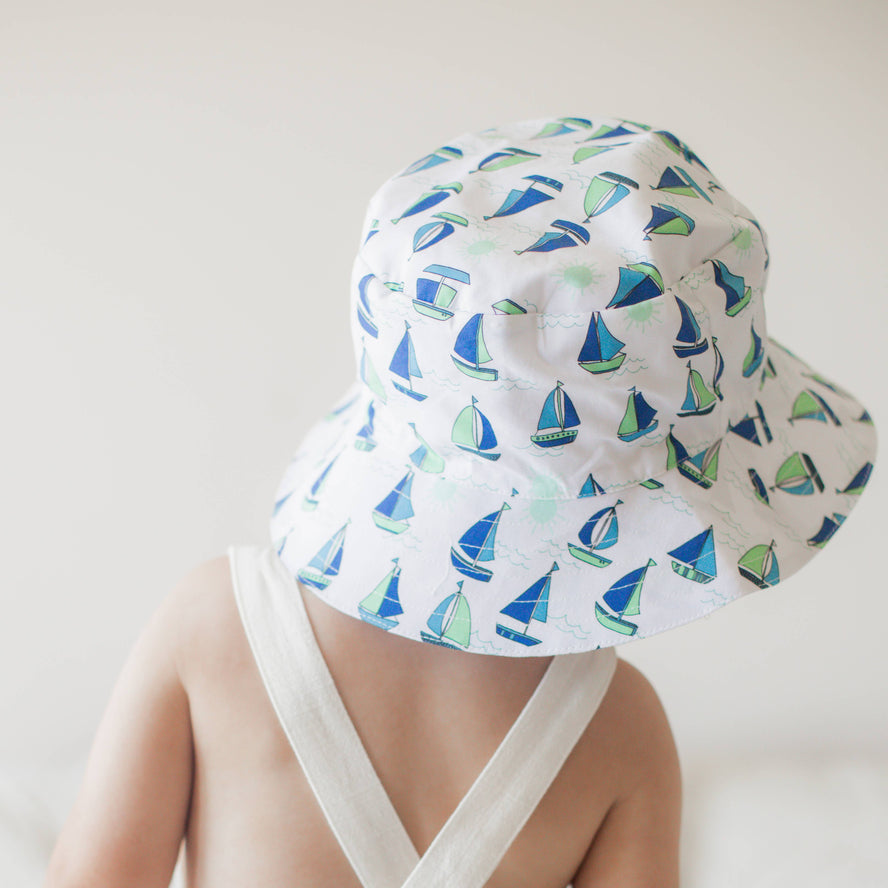 Sailboat Bucket Hat: 2-4y