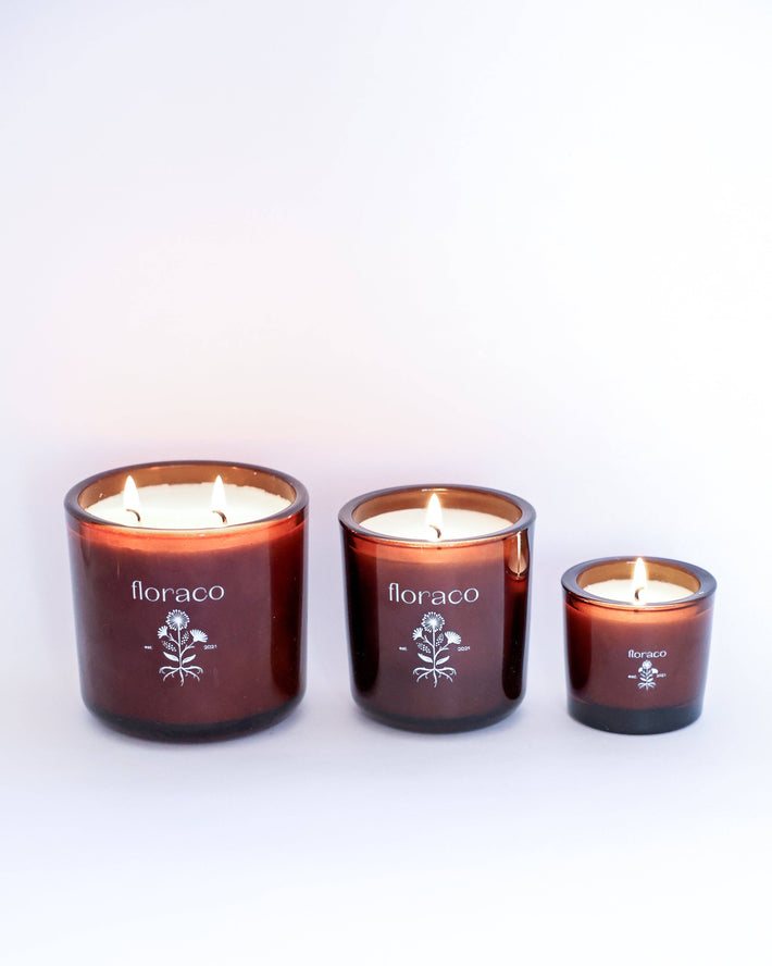 Floraco Magnolia Mint Amber Glass Candle