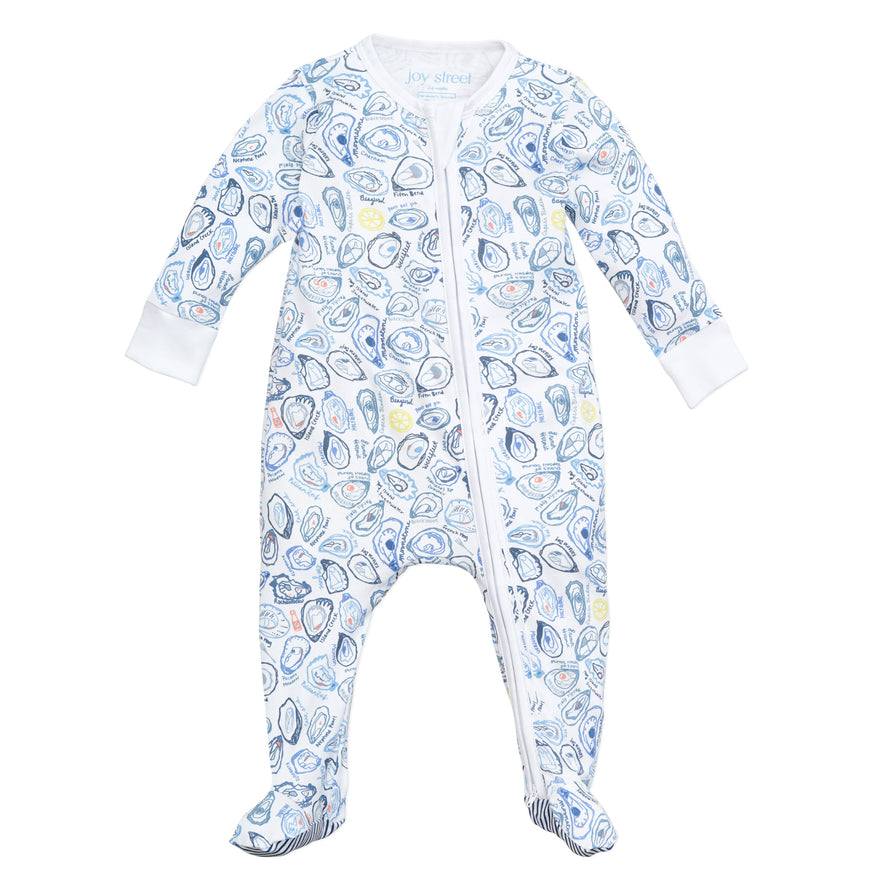Oysters Zip Baby Onesie: 3-6M