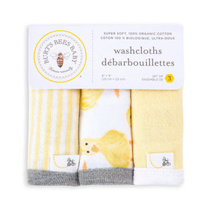 Little Ducks Organic Cotton Washcloths 3 Pack: / One Size