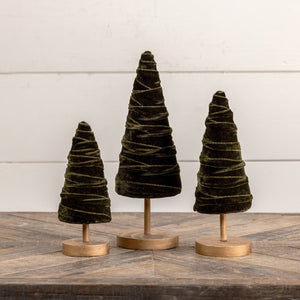 Forest Green Velvet Tree - 8"