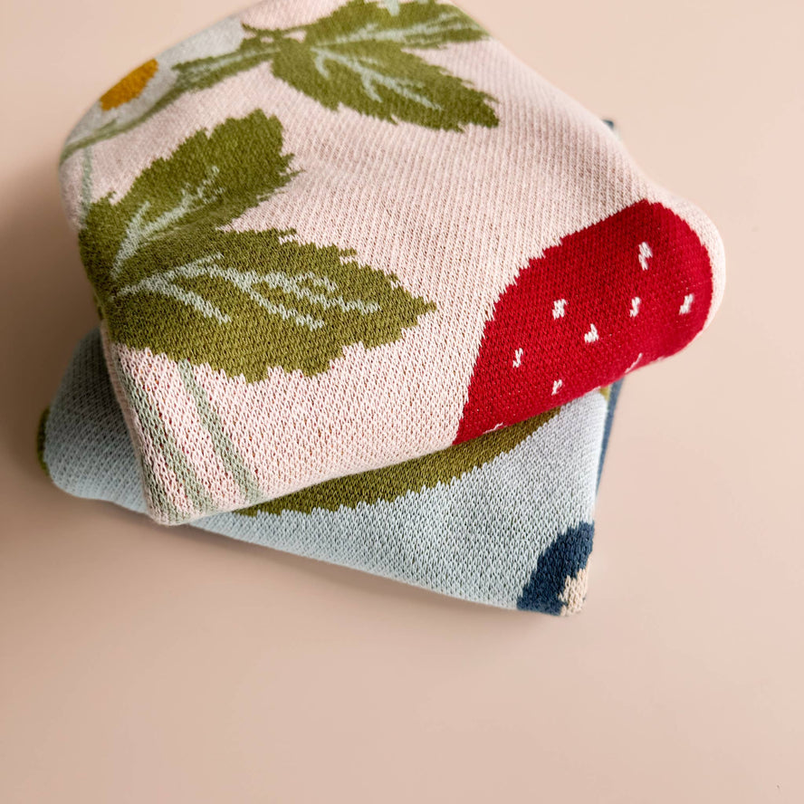 Blueberry Bear Baby Blanket - Organic Cotton