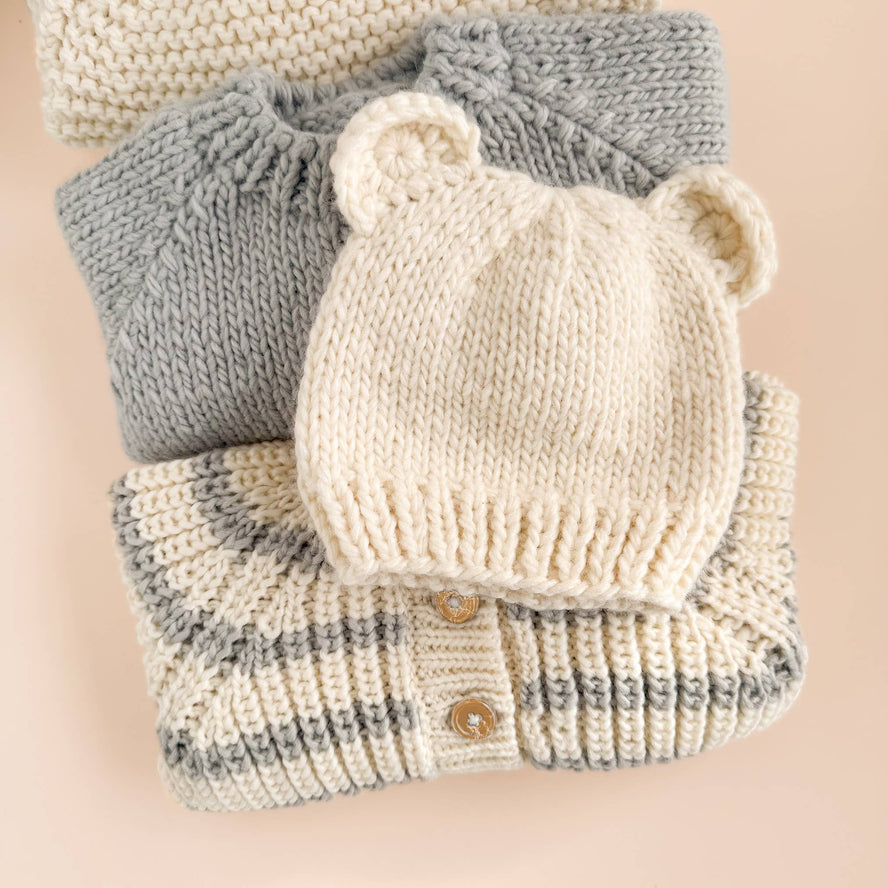 Child White Bear Hat / 6-24M
