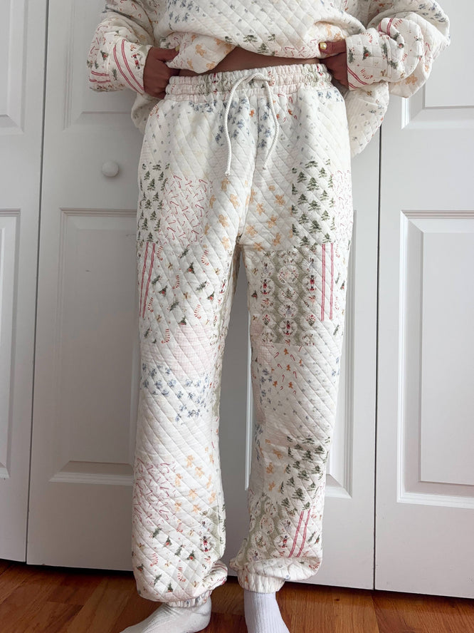 Christmas Holiday Quilted Joggers